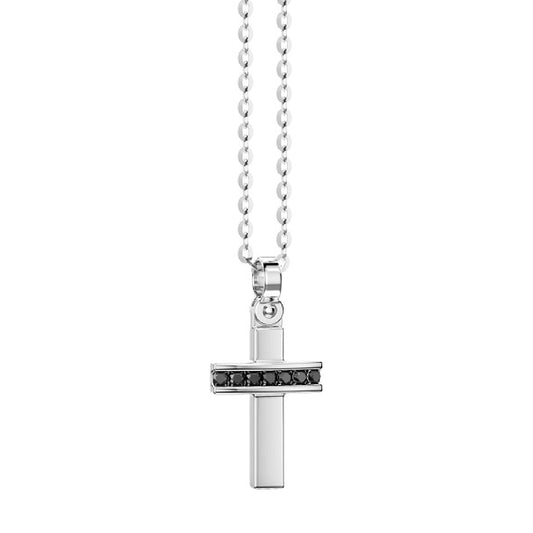 Collana in argento 925 con croce e spinelli