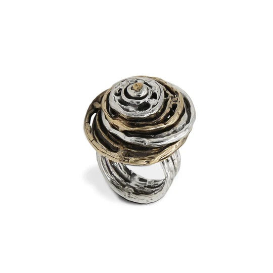 Anello cerchi argento 925 e bronzo - AR101 Mandile