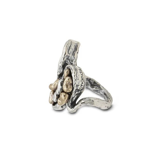 Anello Sassi argento 925 e bronzo - AR142 Mandile