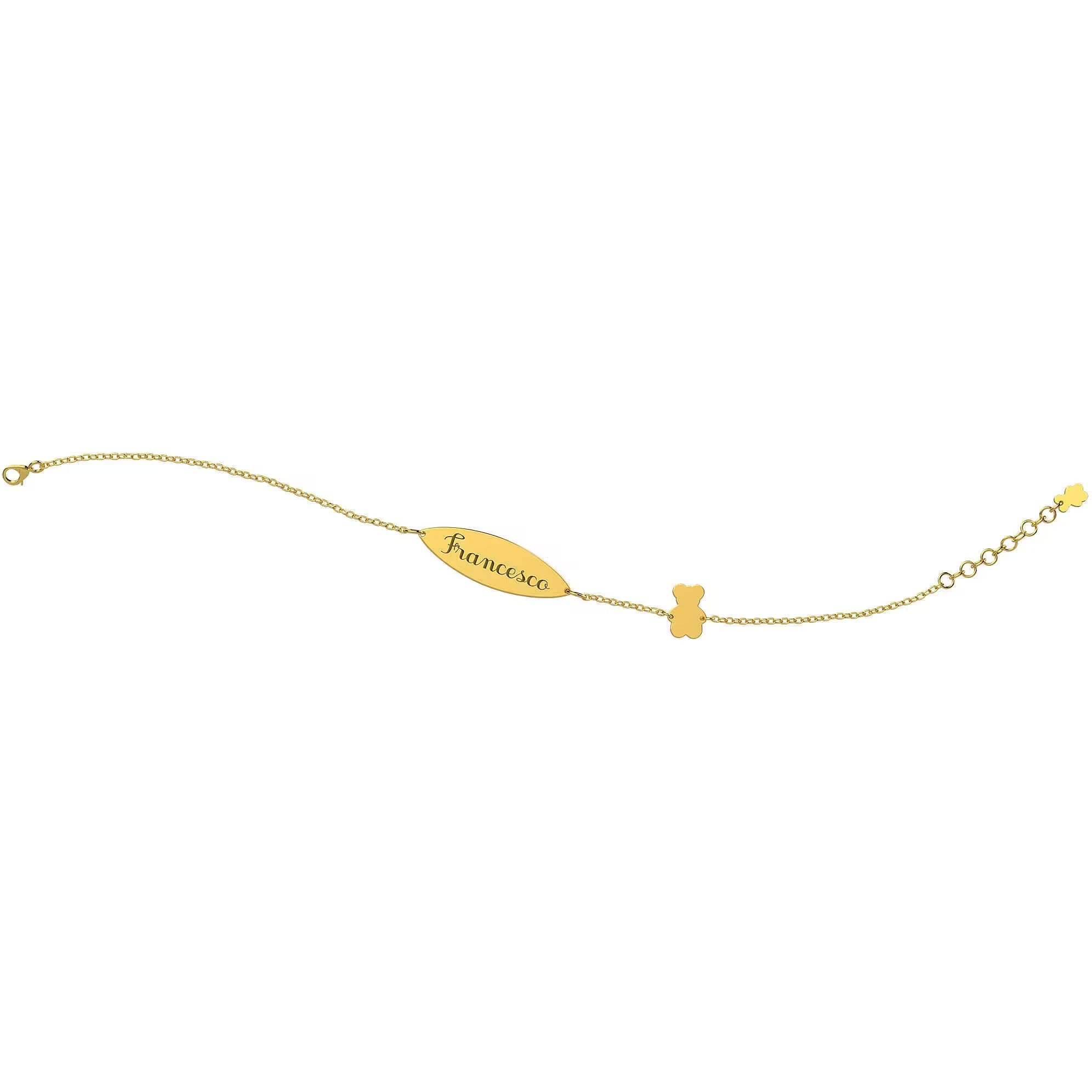 Bracciale con targhetta bimbo oro 9 kt Nanan