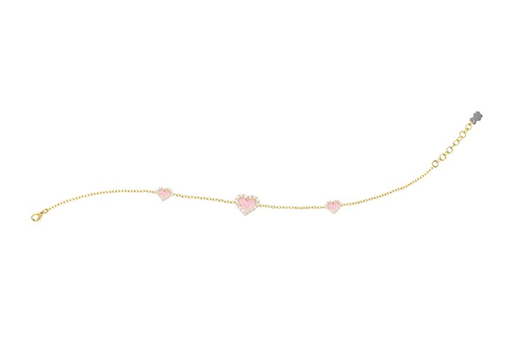 Bracciale Cuori Rosa Argento - NANAN