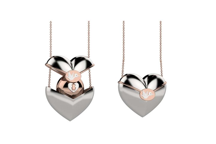 Chiama Angeli con Cuore Apribile in Argento - NANAN
