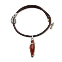 Pendente argento e pietra semipreziosa taglio briolette - CR001 Mandile