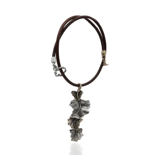 Pendente Edera quattro foglie argento 925 e bronzo - CR097 Mandile