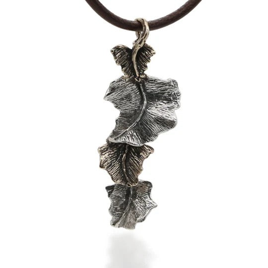 Pendente Edera quattro foglie argento 925 e bronzo - CR097 Mandile
