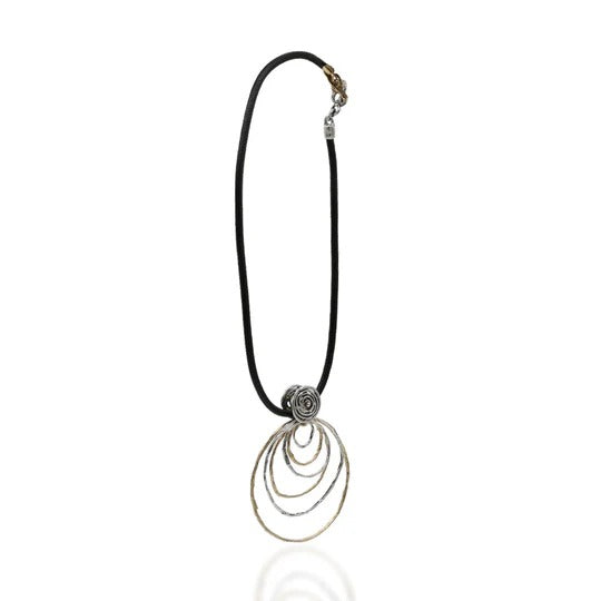 Pendente Cerchi concentrici argento 925 e bronzo - CR102 Mandile