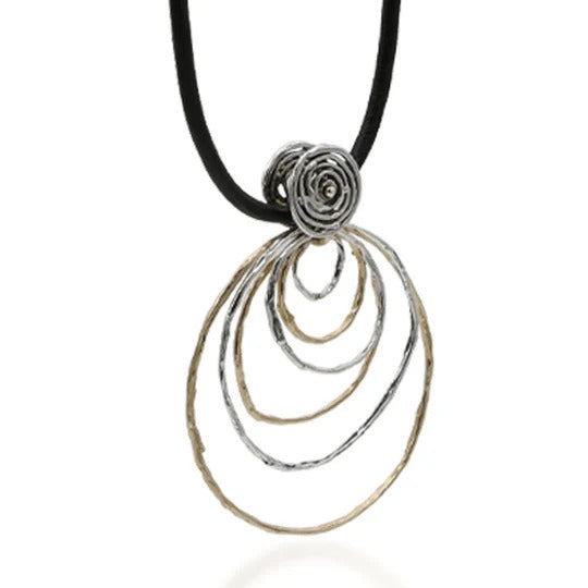 Pendente Cerchi concentrici argento 925 e bronzo - CR102 Mandile