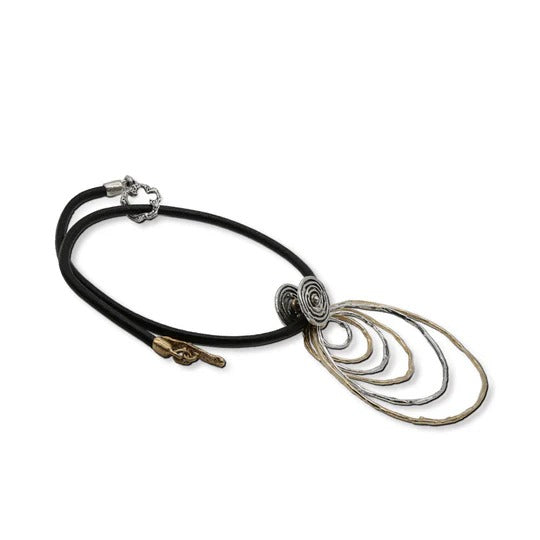 Pendente Cerchi concentrici argento 925 e bronzo - CR102 Mandile