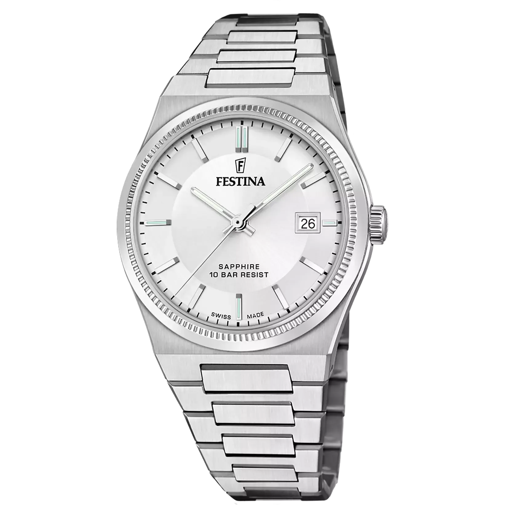 FESTINA SWISS MADE OROLOGIO UOMO RIVÉ F20034/1 ARGENTO