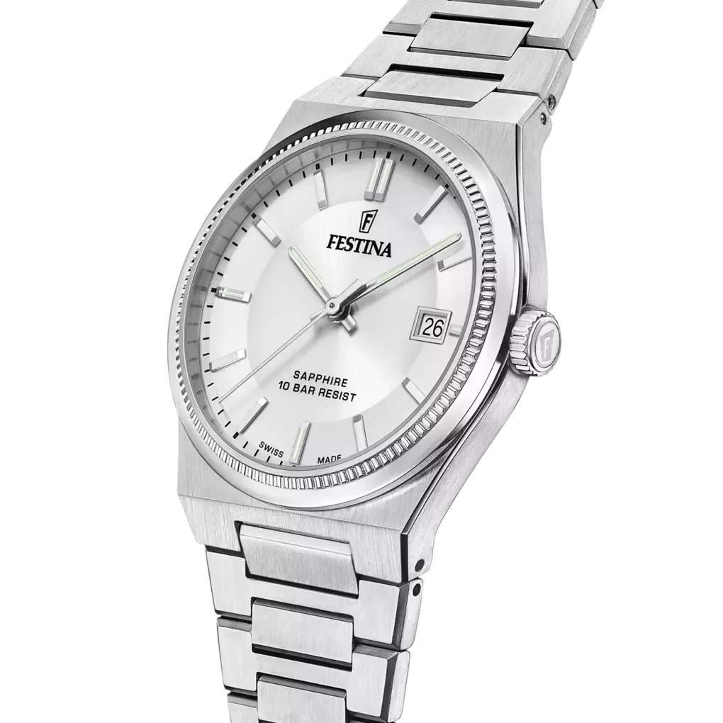 FESTINA SWISS MADE OROLOGIO UOMO RIVÉ F20034/1 ARGENTO