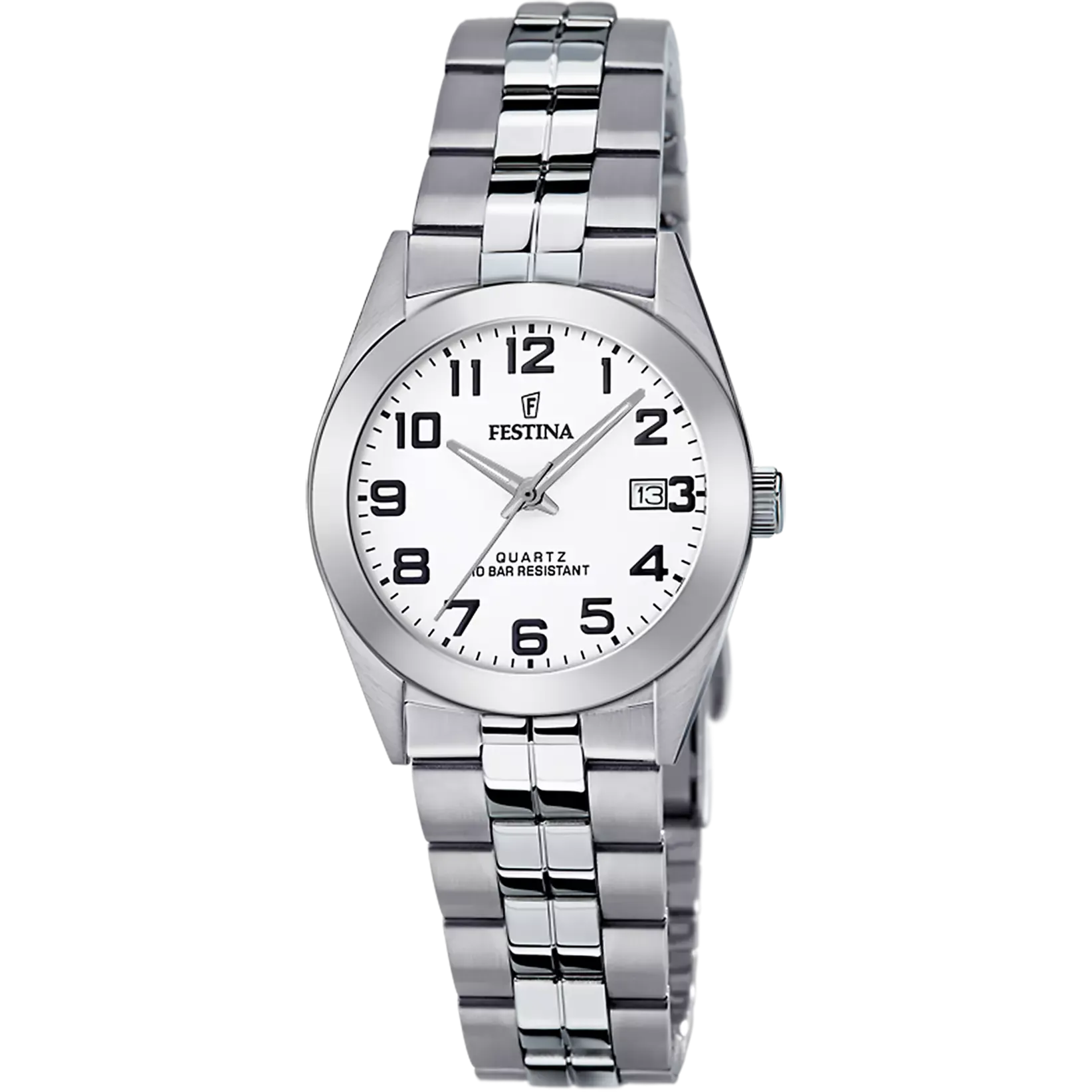 OROLOGIO FESTINA CLASSICS F20438/1 BIANCO CON CINTURINO IN ACCIAIO, DONNA