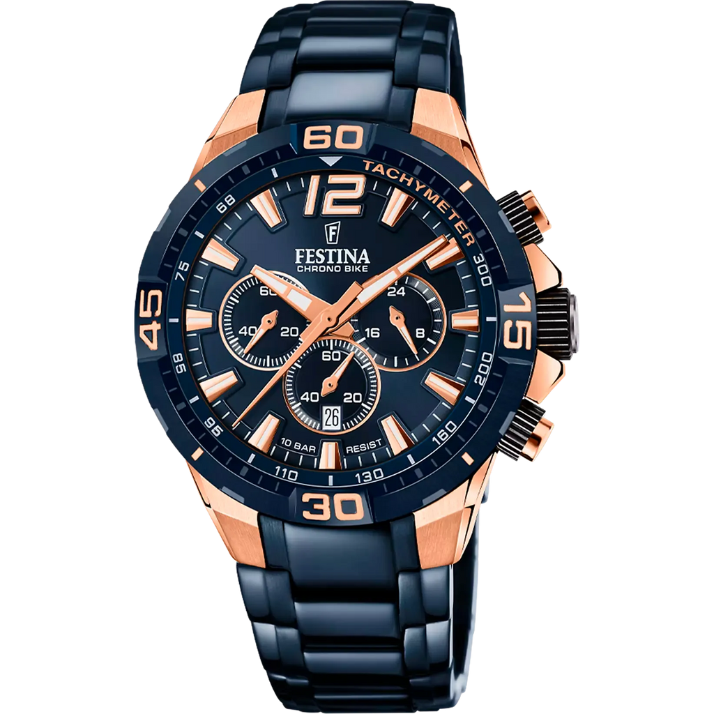 OROLOGIO FESTINA EDIZIONI SPECIALI F20524/1 BLU CINTURINO IN ACCIAIO, UOMO