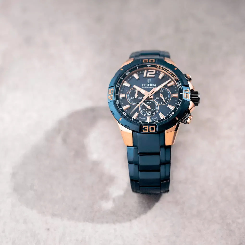 OROLOGIO FESTINA EDIZIONI SPECIALI F20524/1 BLU CINTURINO IN ACCIAIO, UOMO