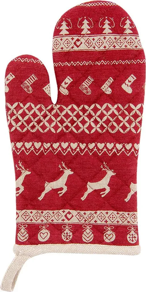 Clayre and Eef guanto da forno rosso 16x30