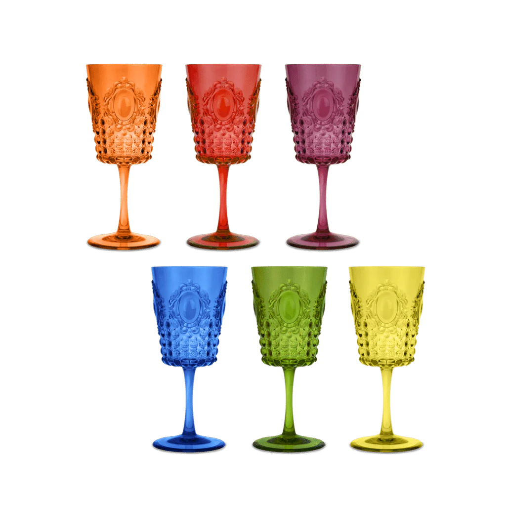Set 6 Bicchieri Vino Colori Assortiti - Baci Milano