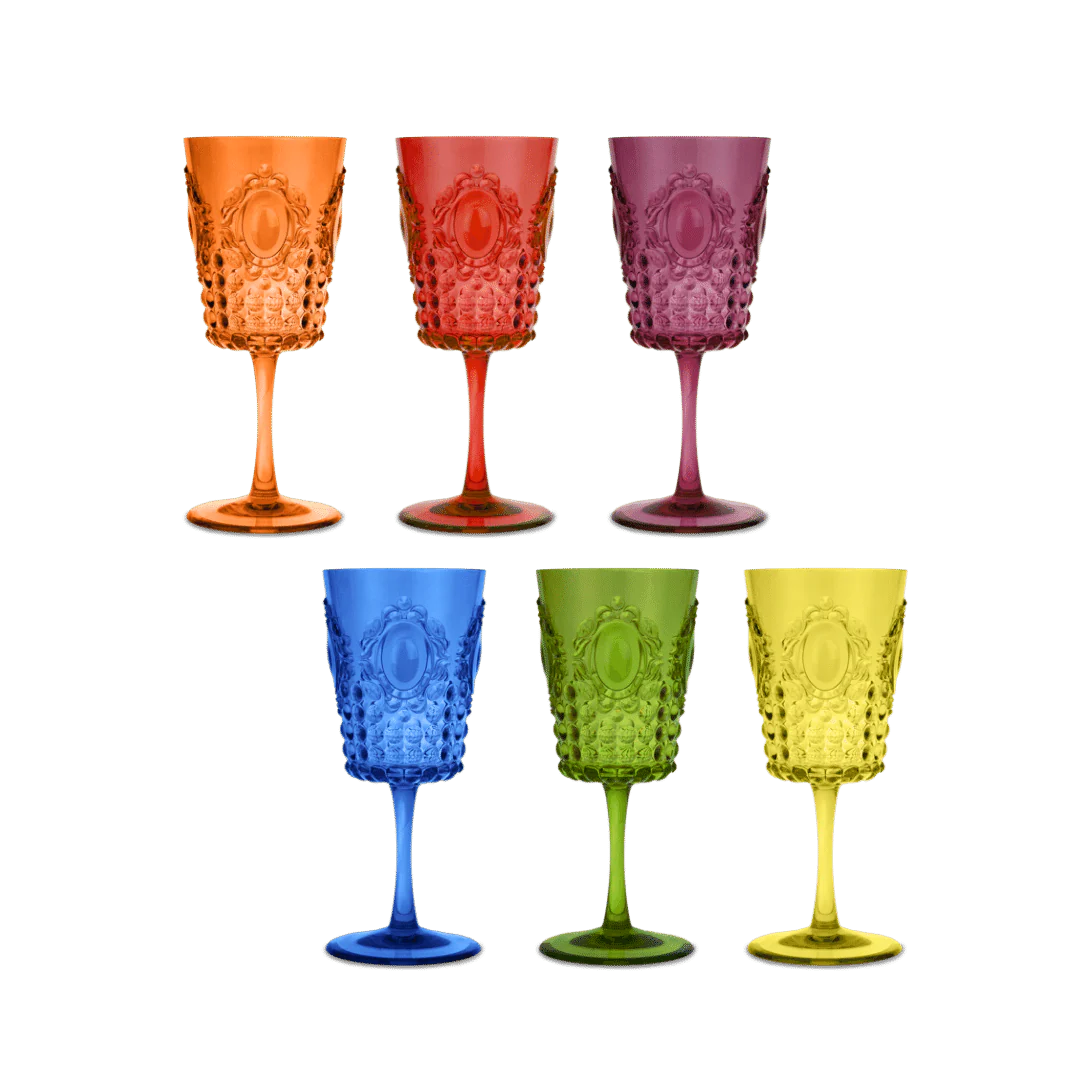 Set 6 Bicchieri Vino Colori Assortiti - Baci Milano