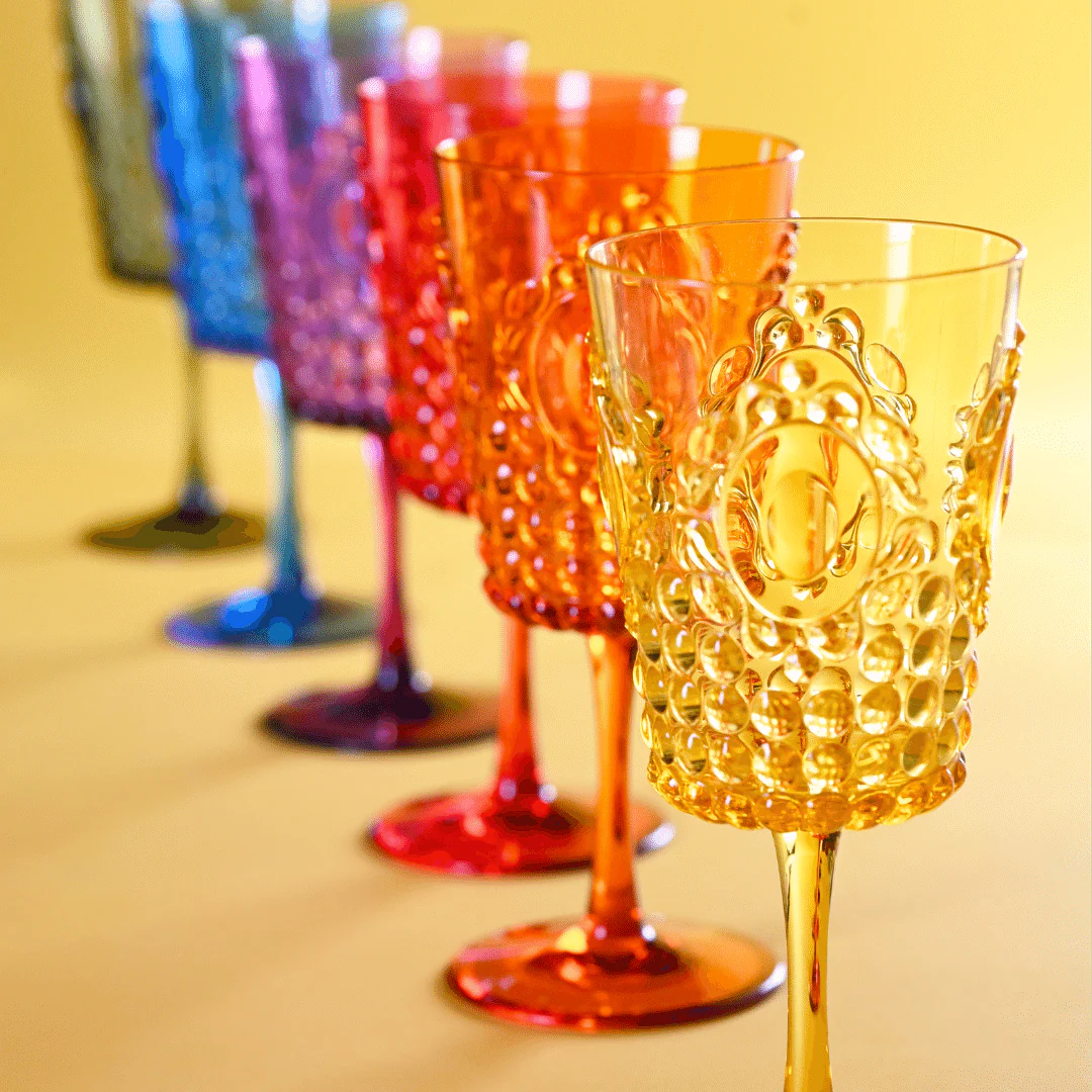 Set 6 Bicchieri Vino Colori Assortiti - Baci Milano