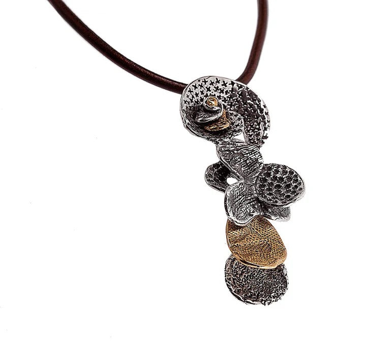 Mandile - pendente alghe argento 925 e bronzo cr032