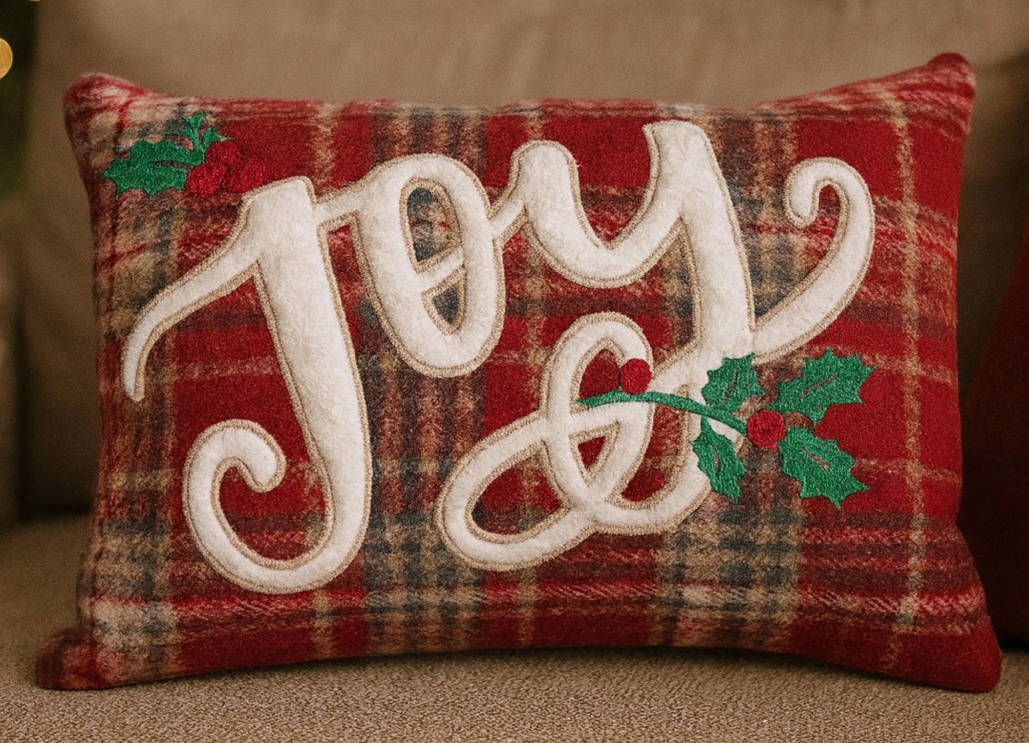 Clodette - Cottage cuscino rettangolare ricamo JOY