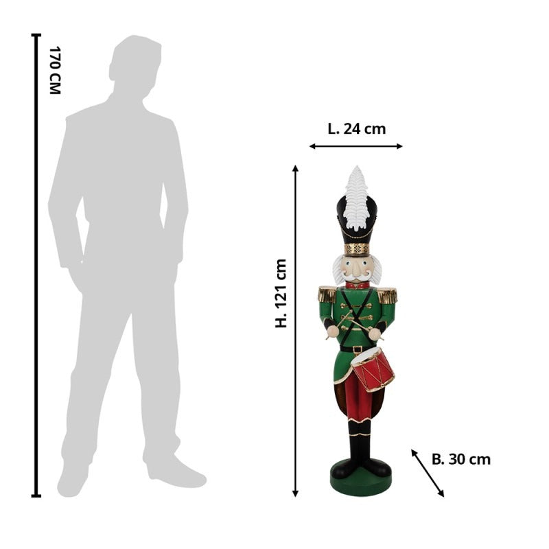 Clayre and Eef - Statuetta decorativa di Natale schiaccianoci 24x30x121