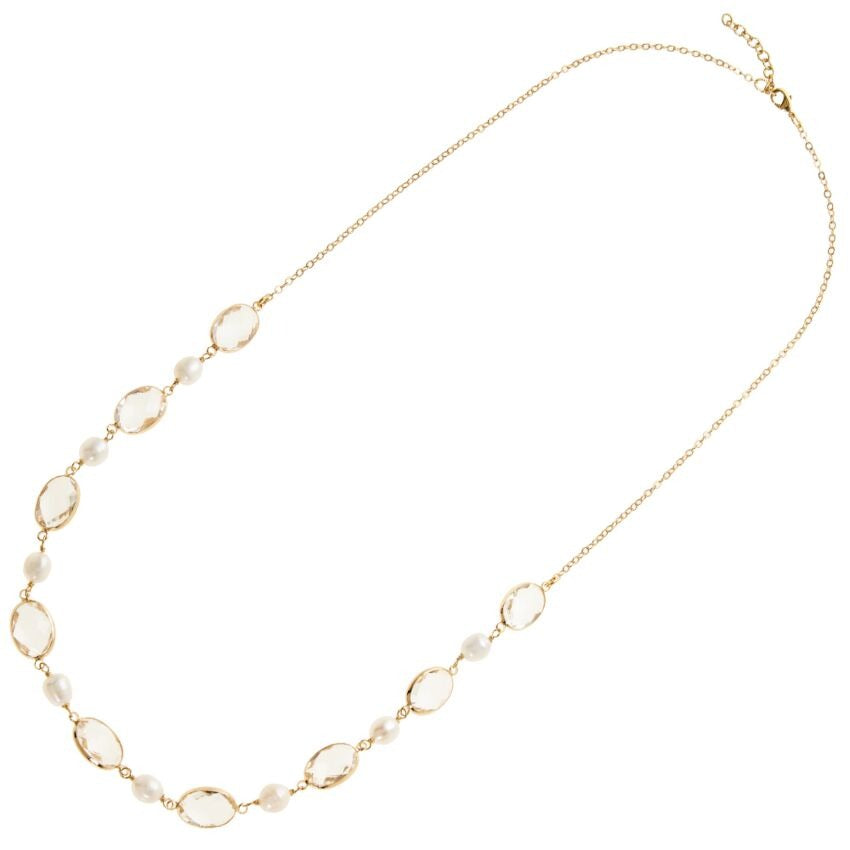 Ottaviani Collana placcata con cristalli e perle