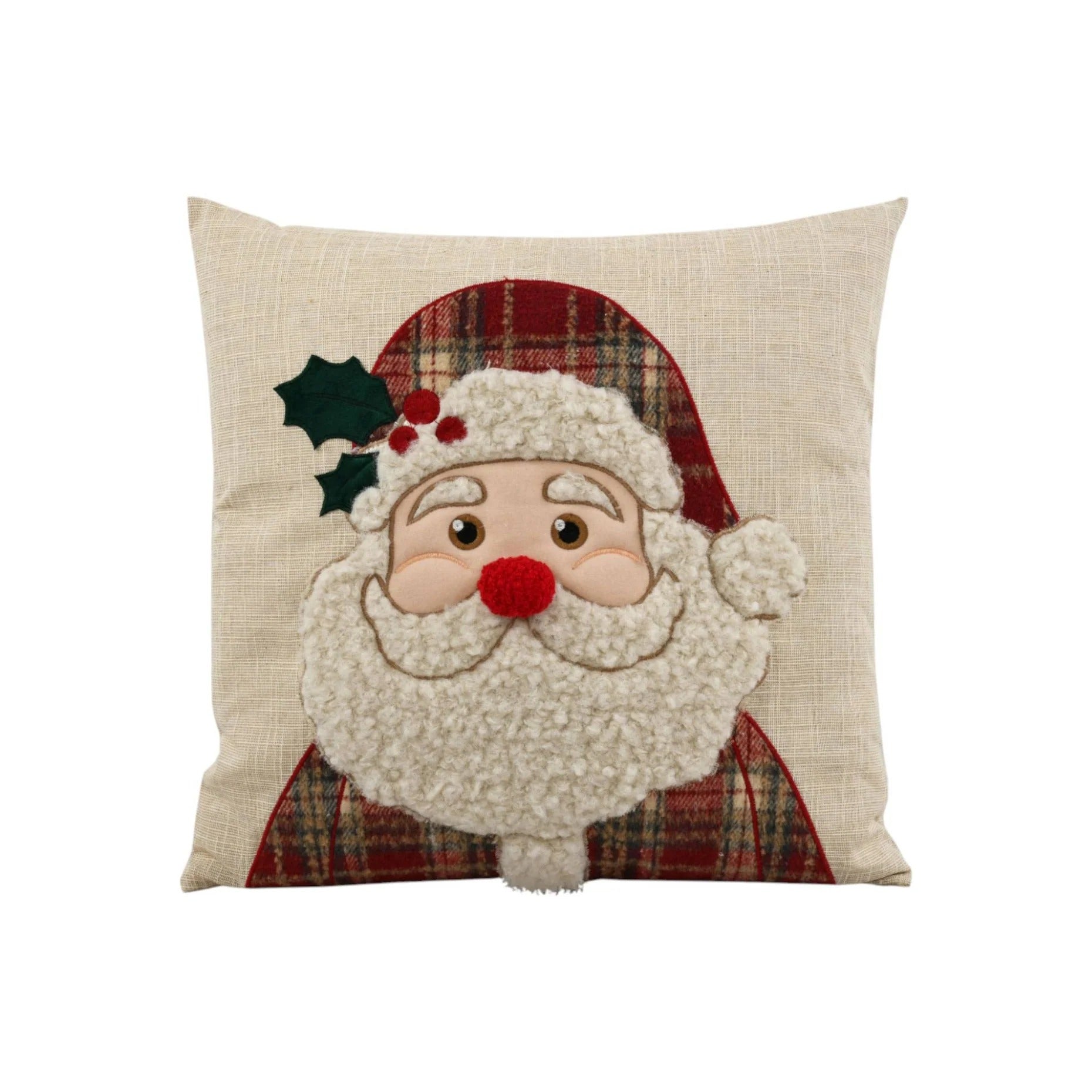 Clodette - Cottage cuscino ricamo babbo Natale