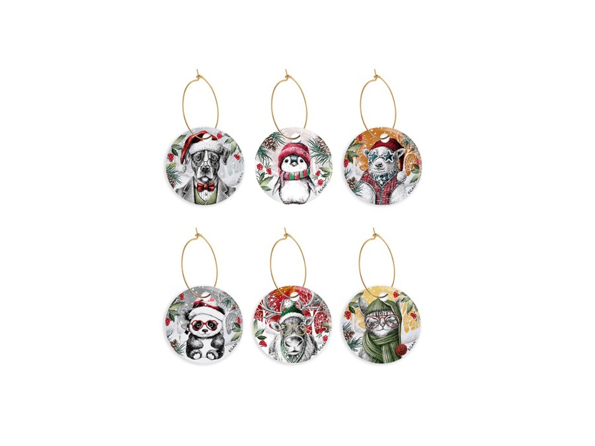 Egan - set 6 legatovaglioli Natale