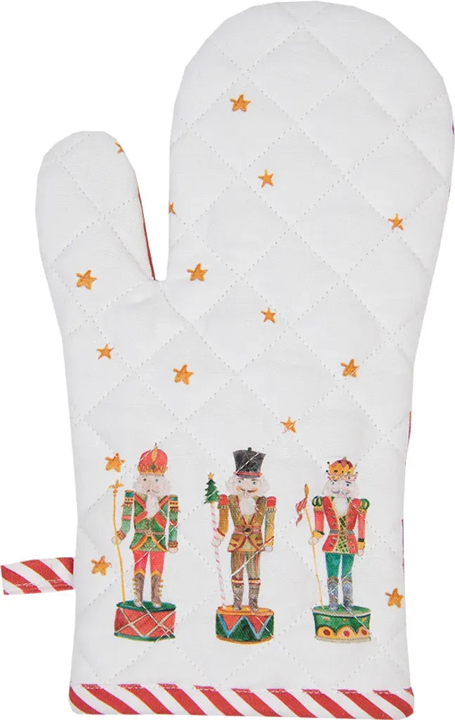 Clayre and Eef - guanto da forno bianco rosso schiaccianoci