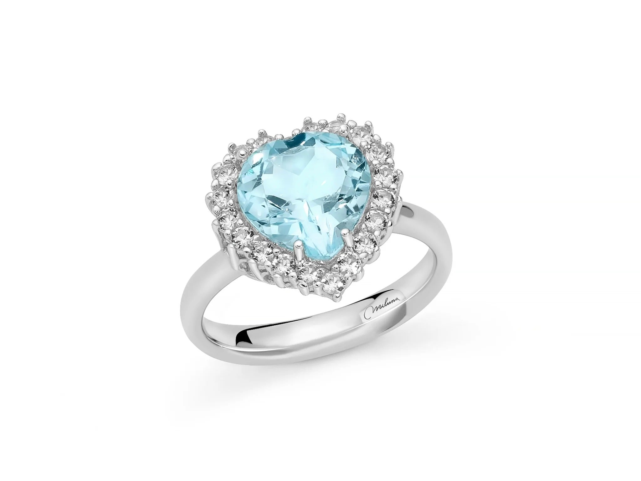 Miluna Anello Gemma del Cielo cuore grande