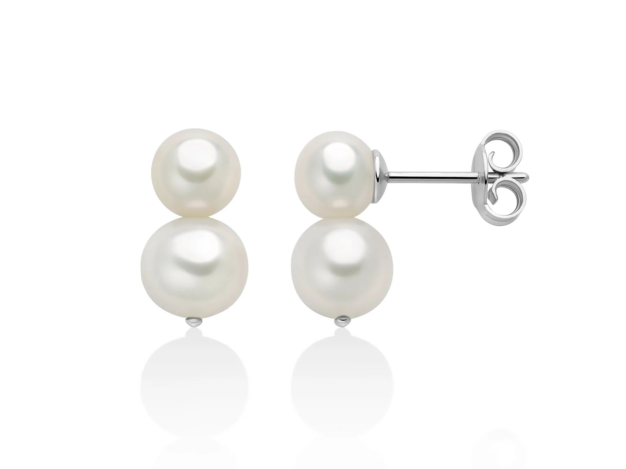 Miluna Orecchini in argento con perle Oriente