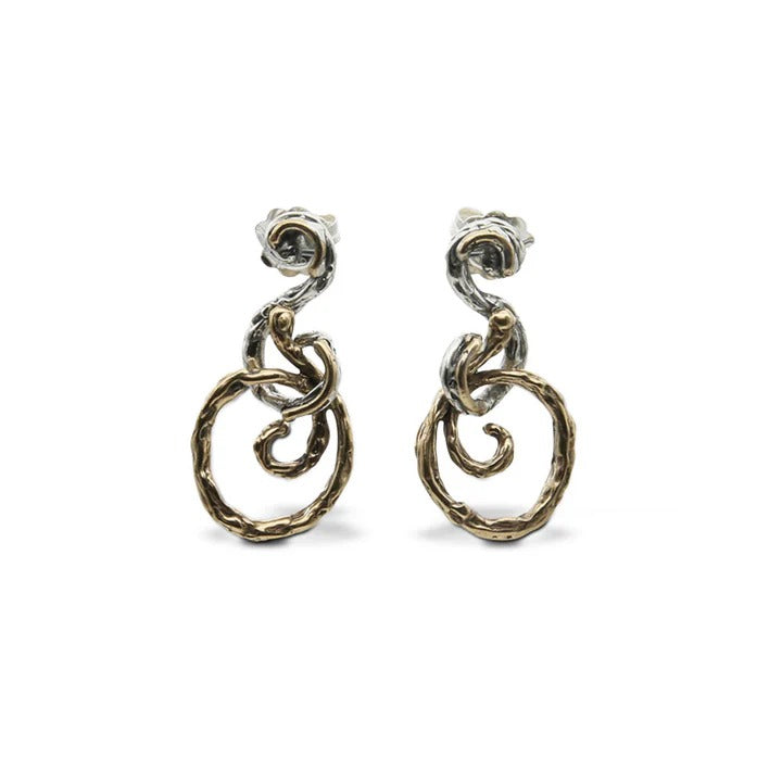 Mandile - orecchini pendenti argento 925 e bronzo ORA124