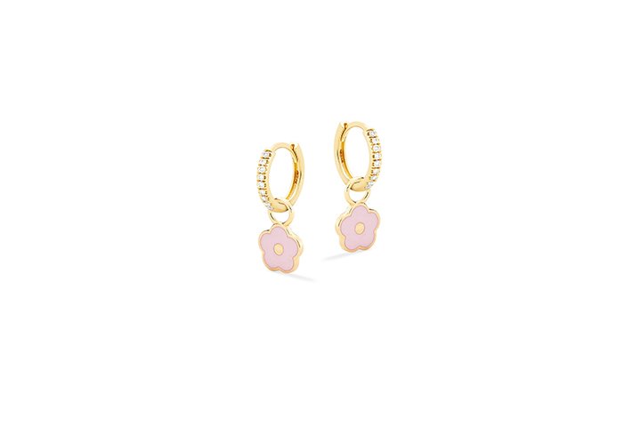 Orecchini Fiori Rosa Argento - NANAN