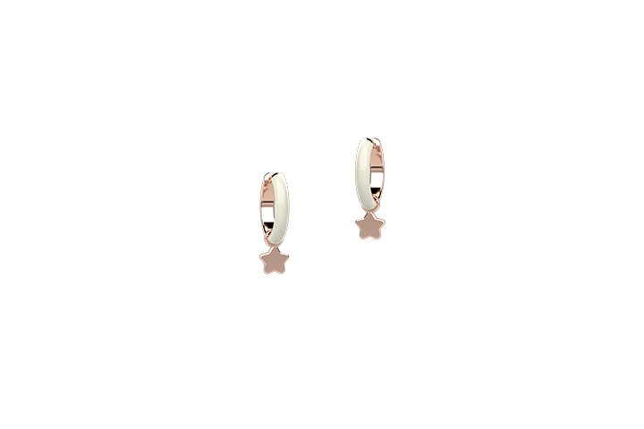 Nanan - Orecchino Cerchio Smalto Bianco Arg 925