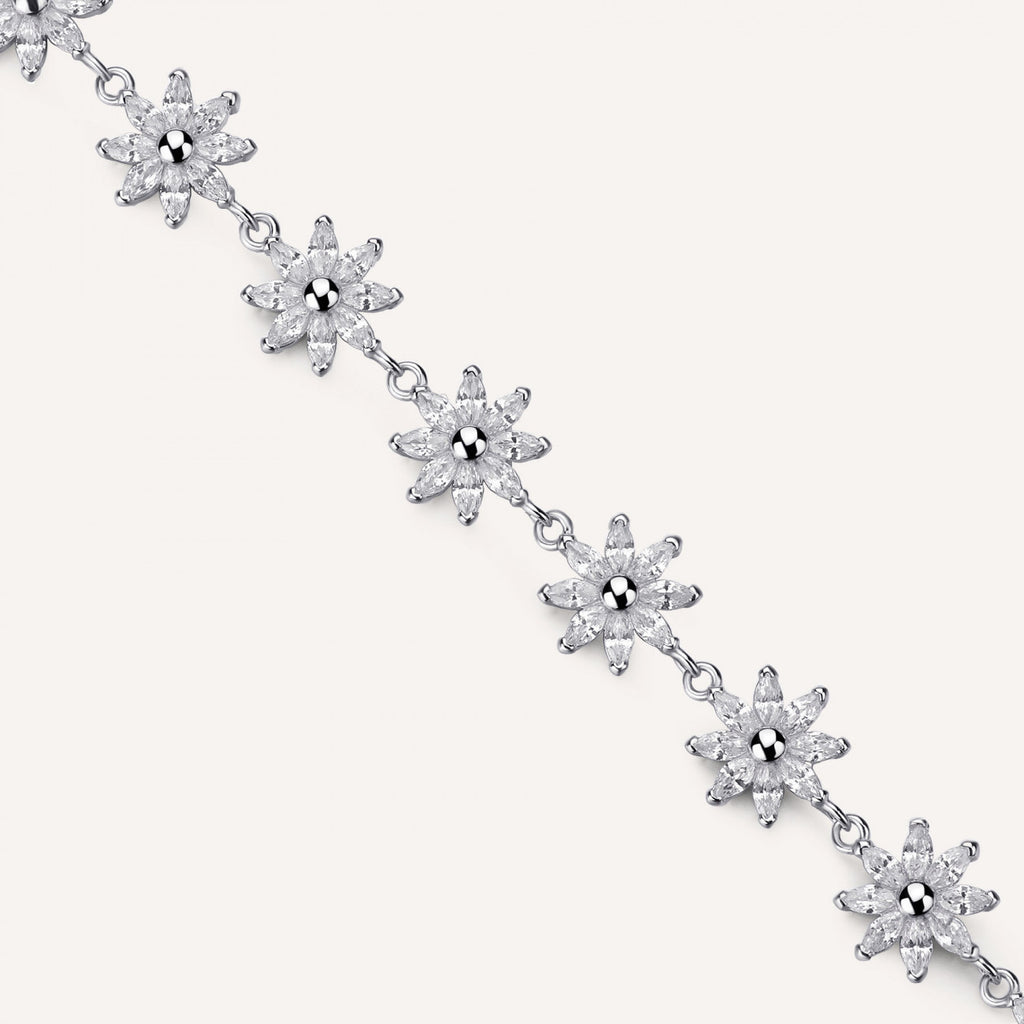 Bracciale morbido fiori - Rosato