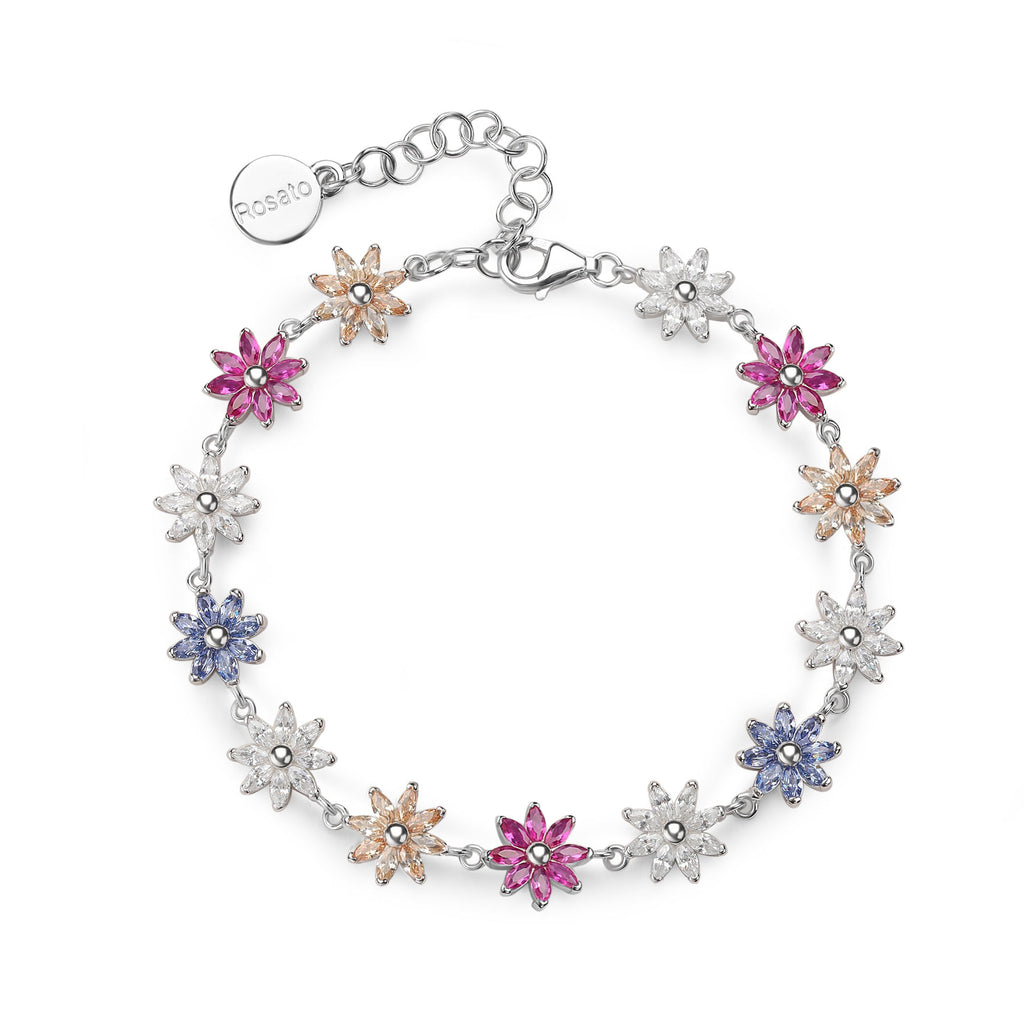 Bracciale morbido fiori - rosato