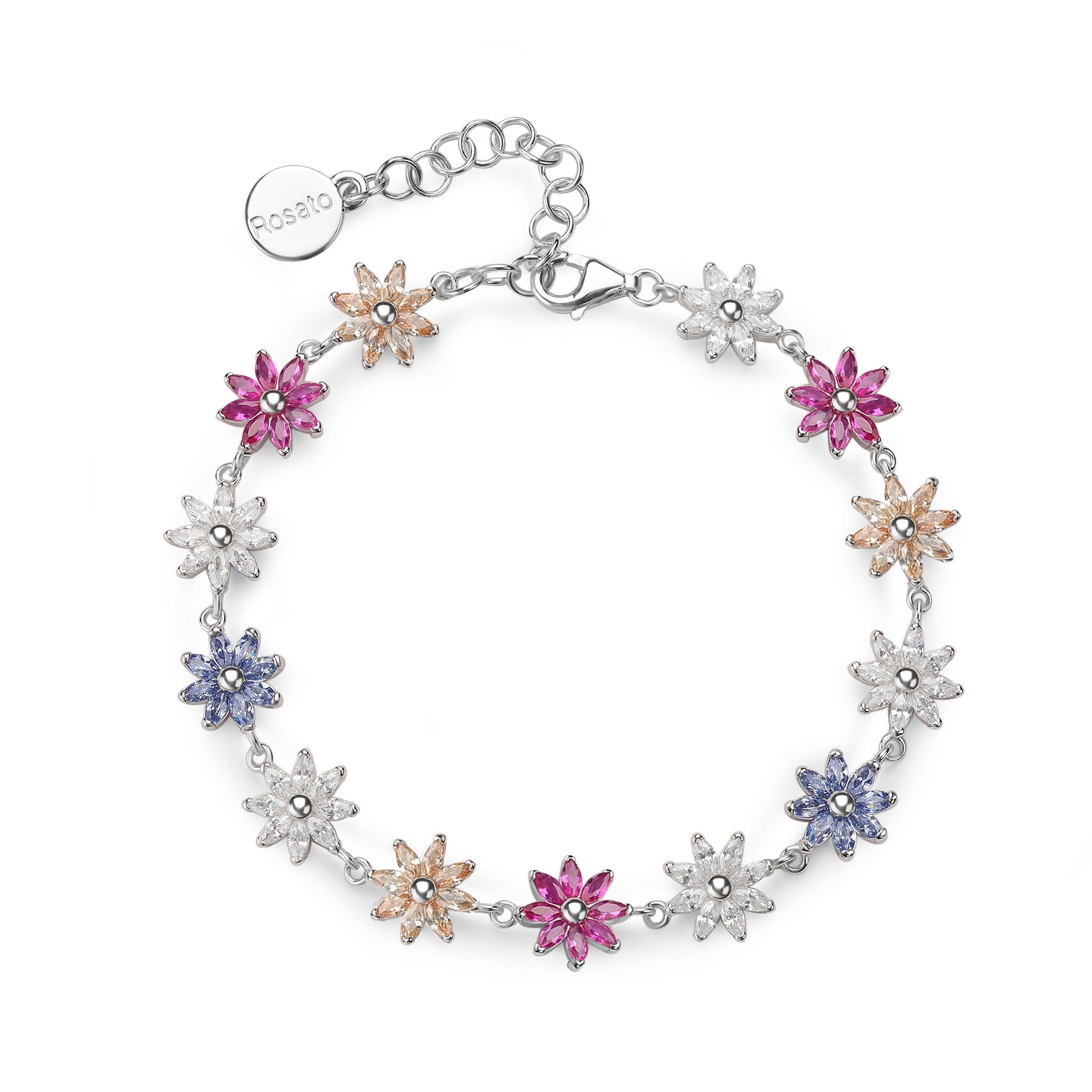 Bracciale morbido fiori - rosato