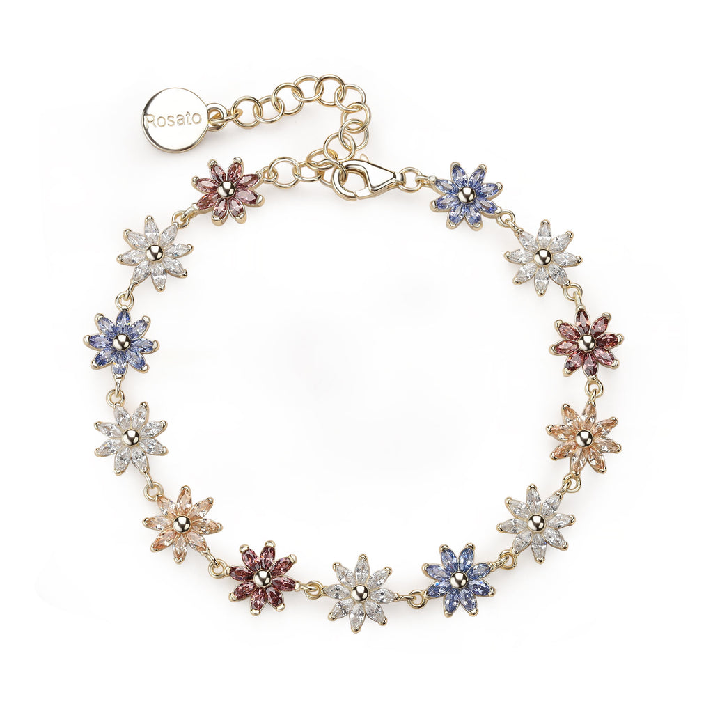 Bracciale morbido fiori - Rosato