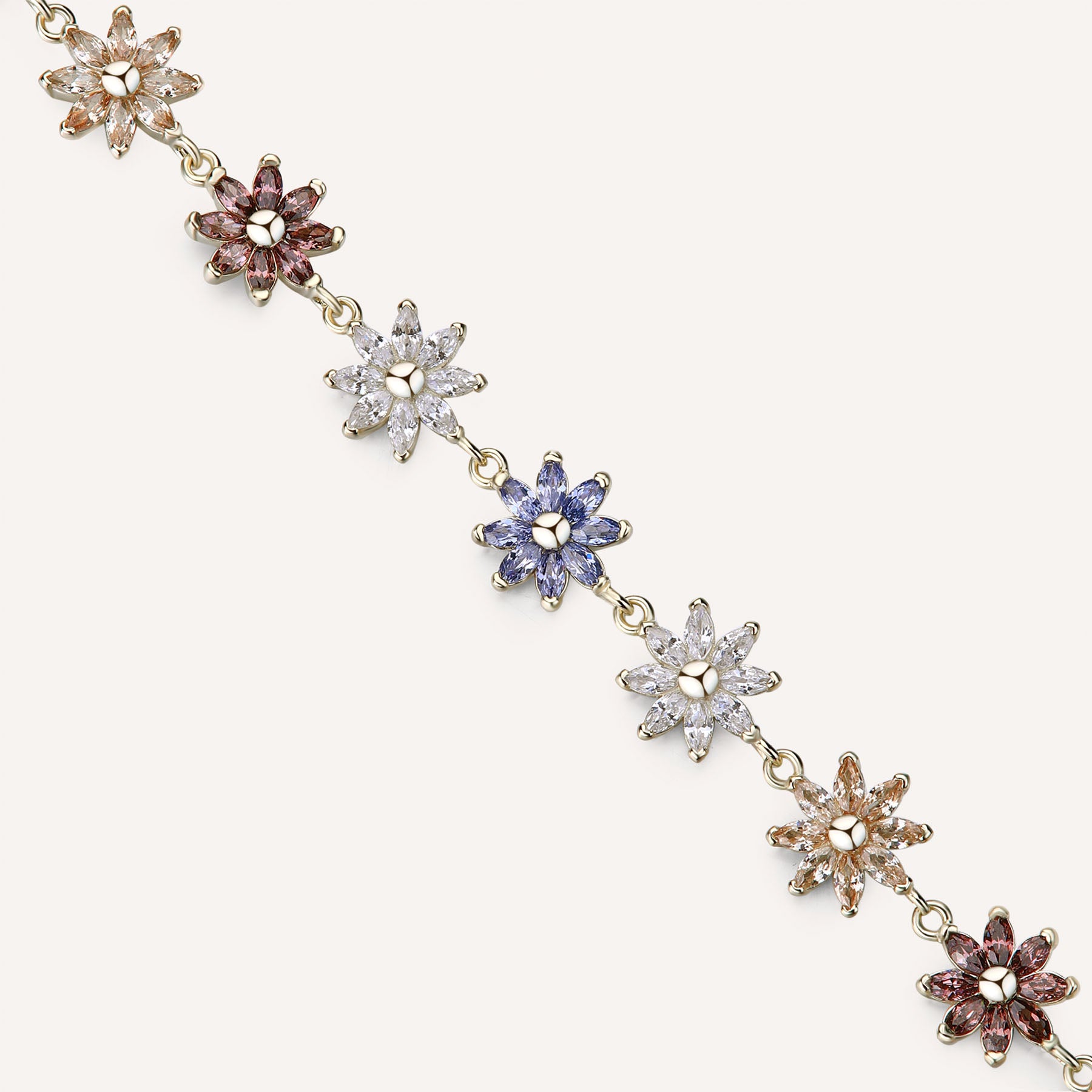 Bracciale morbido fiori - Rosato