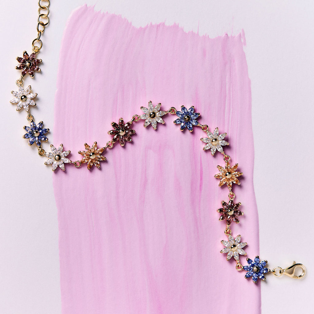 Bracciale morbido fiori - Rosato